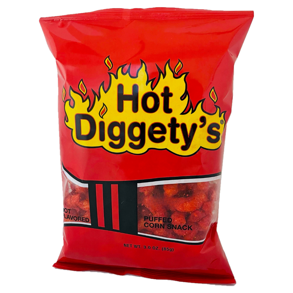 Old Vienna of St. Louis Hot Diggety's Hot Cheese Flavored Puffed Corn by TranadaCo