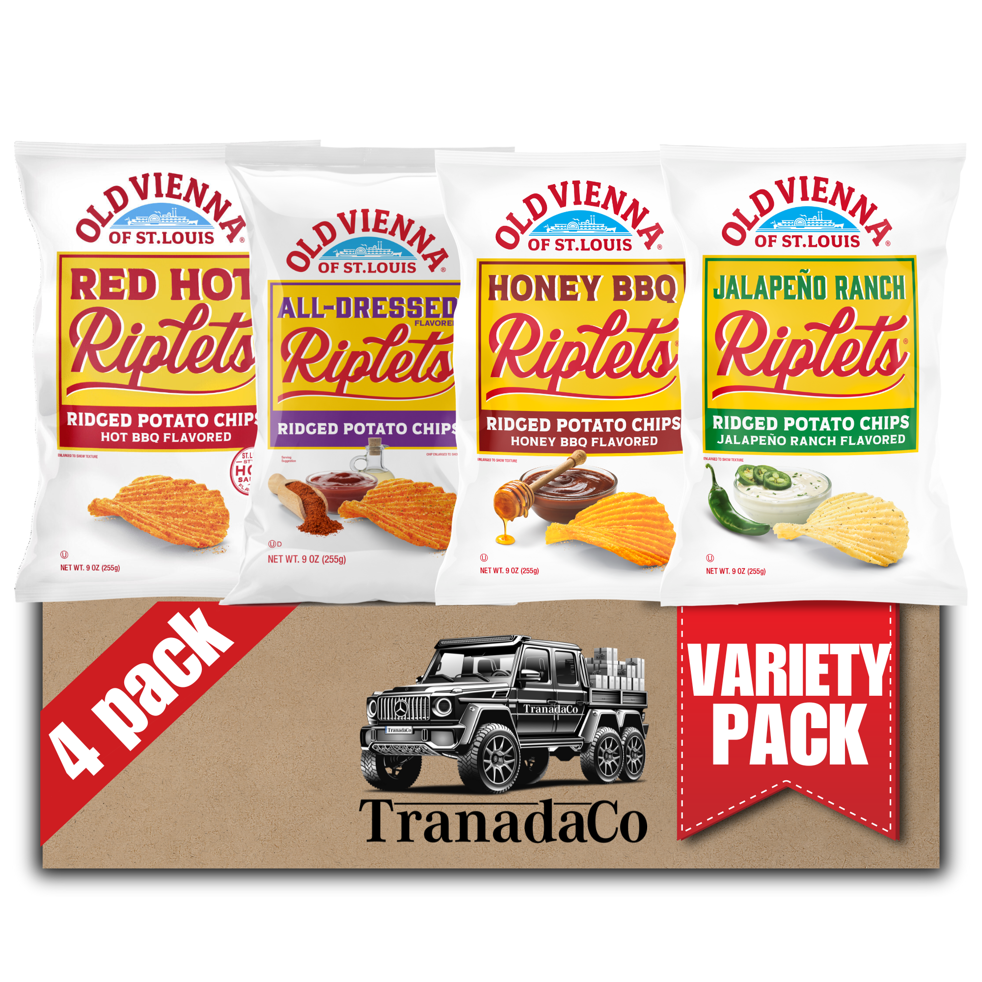 Old Vienna of St. Louis Ridged Potato Chips Variety Pack by TranadaCo