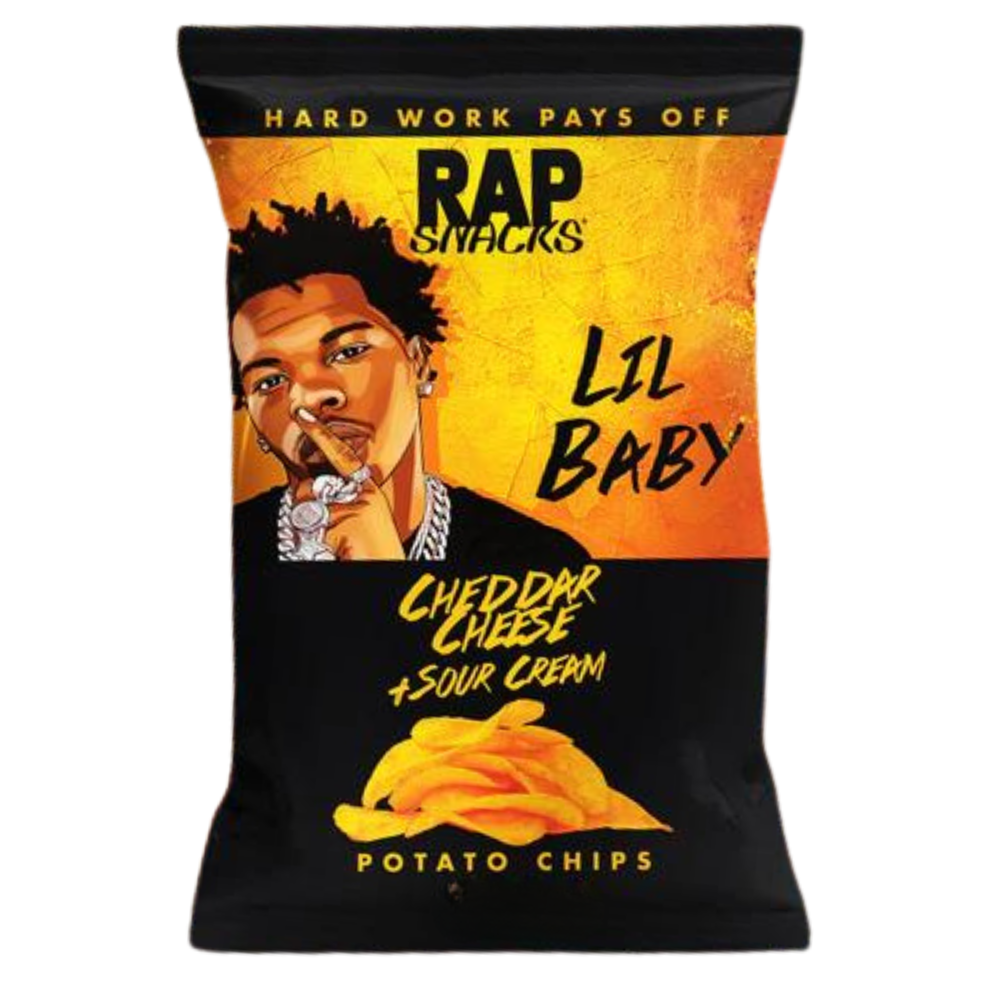 Rap Snacks Lil Baby Cheddar Cheese + Sour Cream Potato Chips by TranadaCo